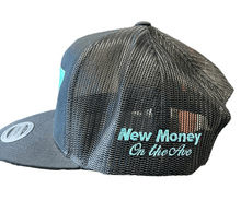 Load image into Gallery viewer, NEW Jersey Trucker Hat Tiffany Blue on Black