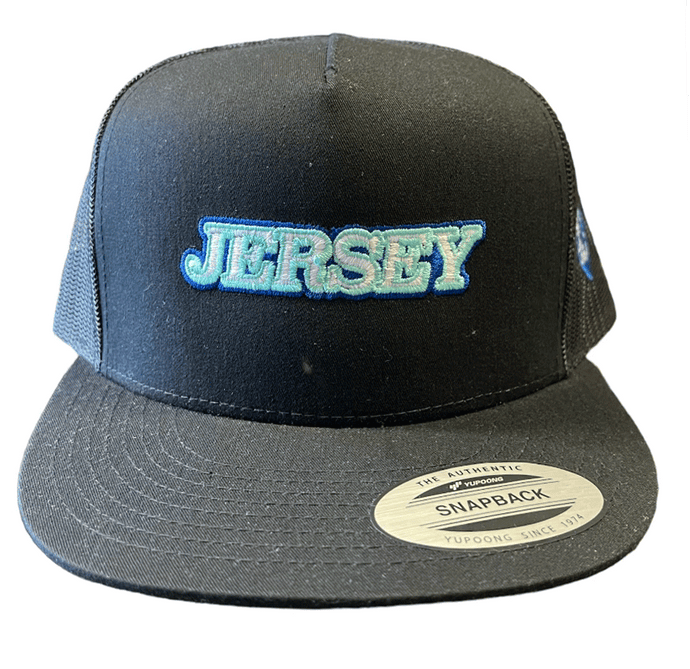 JERSEY Trucker Hat Blue Slate on Black