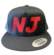 Load image into Gallery viewer, NEW Jersey Trucker Hat Red on Black