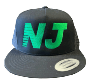 NEW Jersey Trucker Hat Green on Black