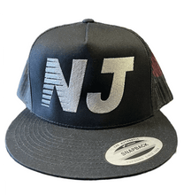 Load image into Gallery viewer, NEW Jersey Trucker Hat Gray on Black