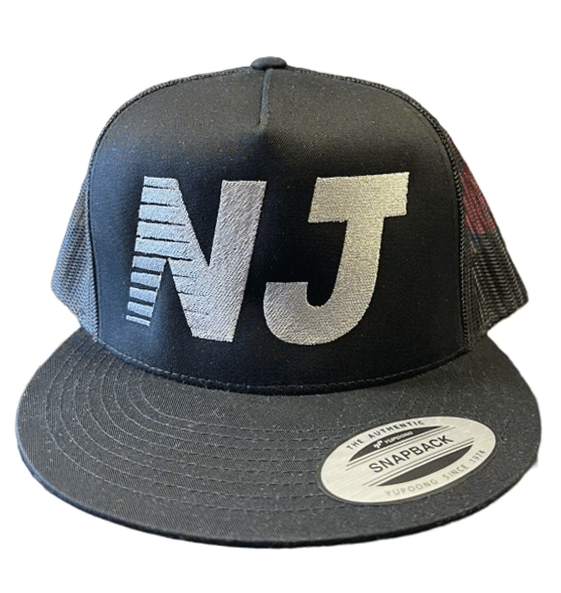NEW Jersey Trucker Hat Gray on Black