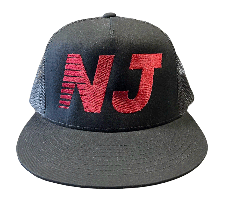 NEW Jersey Trucker Hat Maroon on Black