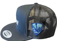 Load image into Gallery viewer, JERSEY Trucker Hat Gray on Black