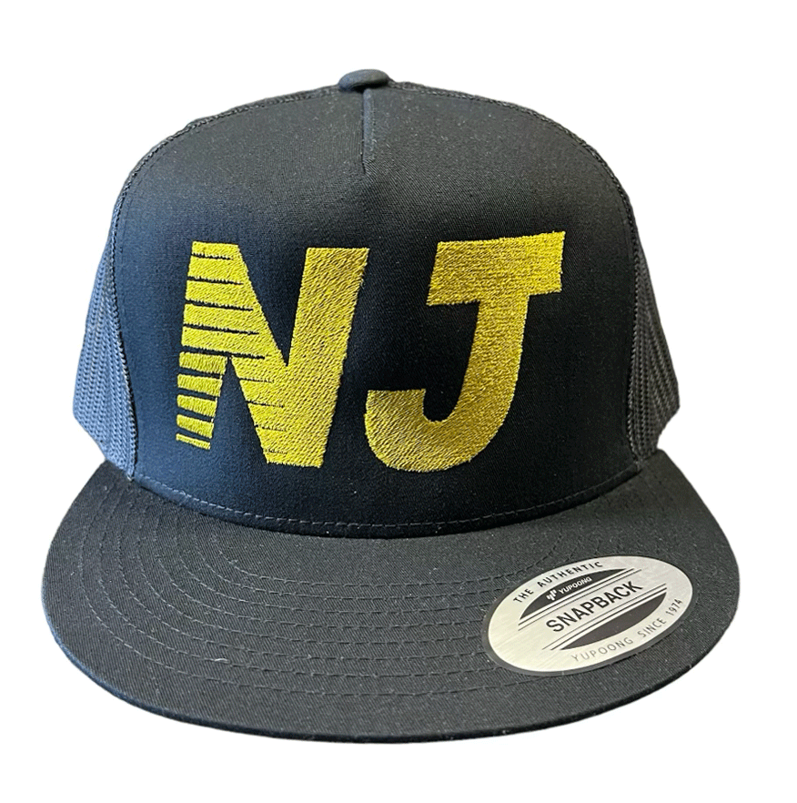 NEW Jersey Trucker Hat Yellow on Black